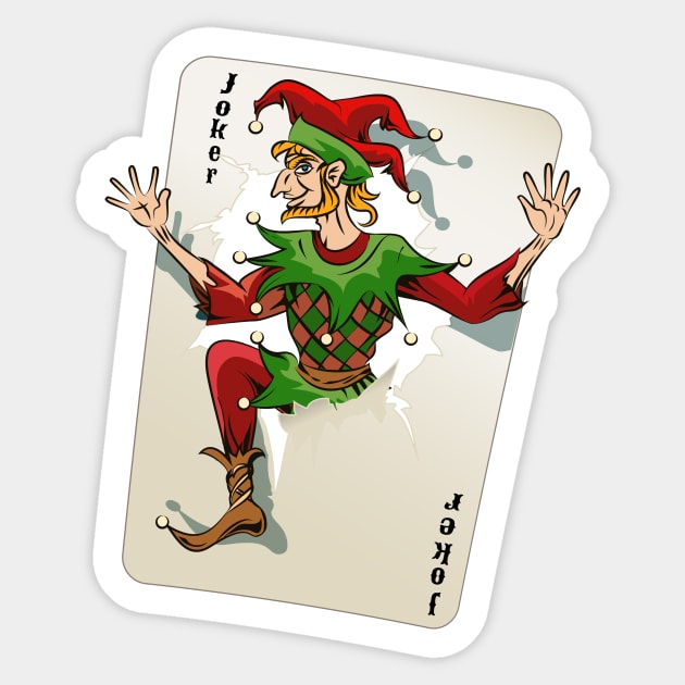 Joker Jumping out of the Playing Card Halloween Sticker by My_Store